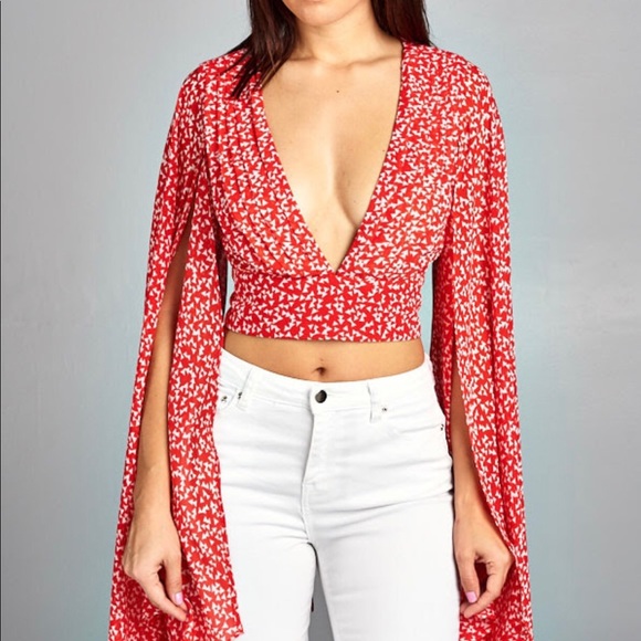 Polka Dot Cape Top - Picture 3 of 3